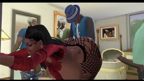 Ebony Cartoon Milf Hard Porn Video