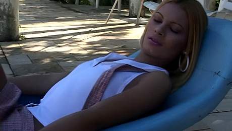 Tasty shemale lets her guy throb her anally hardcore