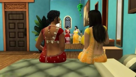 Hindi Version - Lesbian aunty Manju strap-on fuck Lakshmi - Wickedwhims