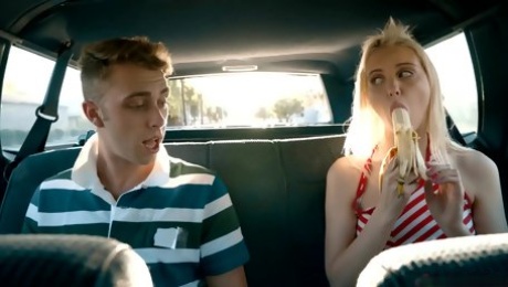 Skinny Stepsis Chloe Fucked In The Car